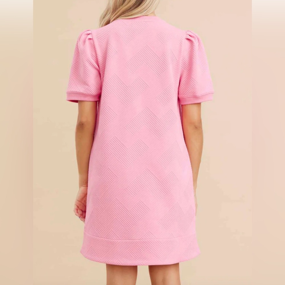 JODIFL Pink Puff Sleeve Casual Dress - Picture 2 of 2